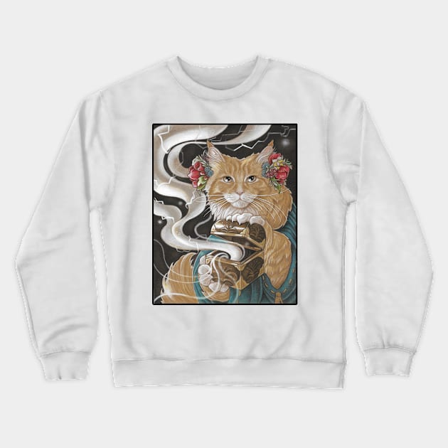 Pandora Cat - Black Outlined Version Crewneck Sweatshirt by Nat Ewert Art